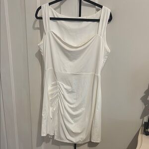 Elegant White Draped Dress